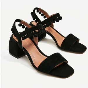 NWT Zara Pom Pom sandals